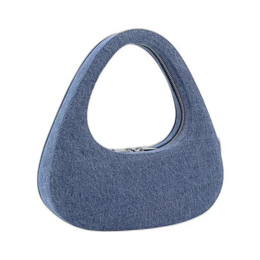 Swipe Zipped Denim Tote Bag