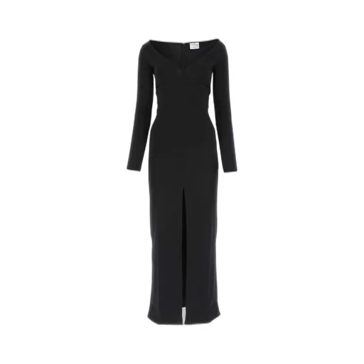 V-Neck Long-Sleeved Dress