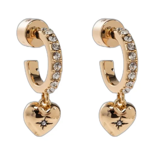 Embellished Heart Hoop Earrings