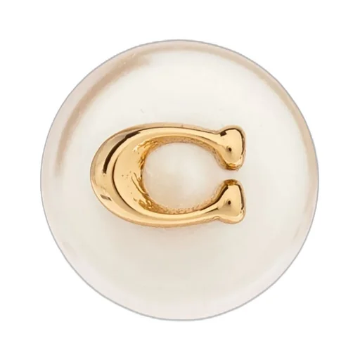 Logo Plaque Pearl Earrings