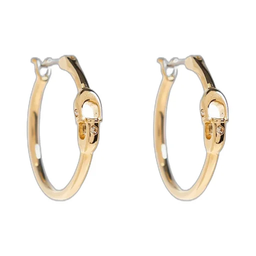 Logo Detailed Hoop Earrings