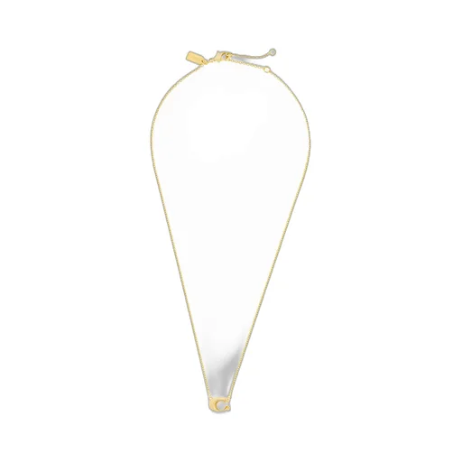 Logo Plaque Pendant Necklace