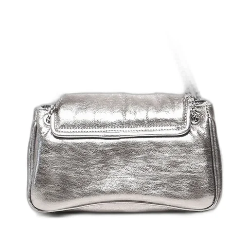 Logo Plaque Foldover Top Shoulder Bag