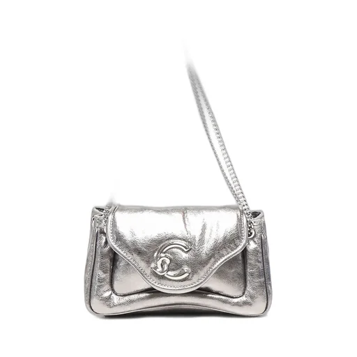 Logo Plaque Foldover Top Shoulder Bag