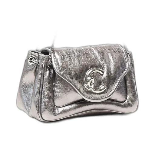 Logo Plaque Foldover Top Shoulder Bag
