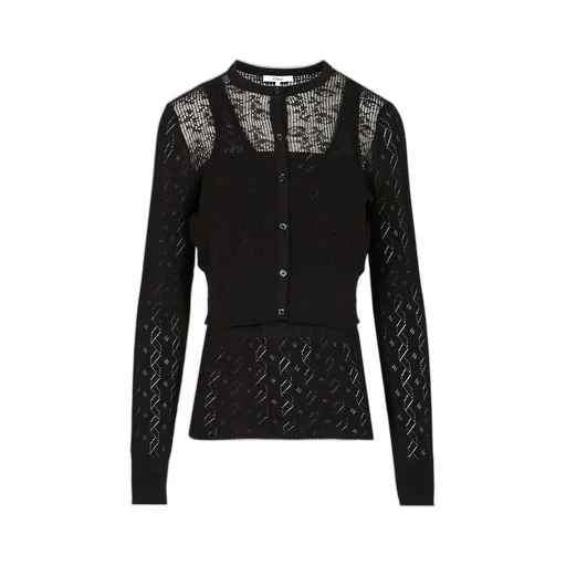 Layered Knit Long-Sleeve Top