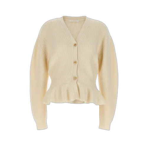 Ruffled Knit Cardigan
