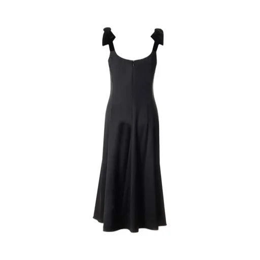Velvet Bow Detailed Midi Dress
