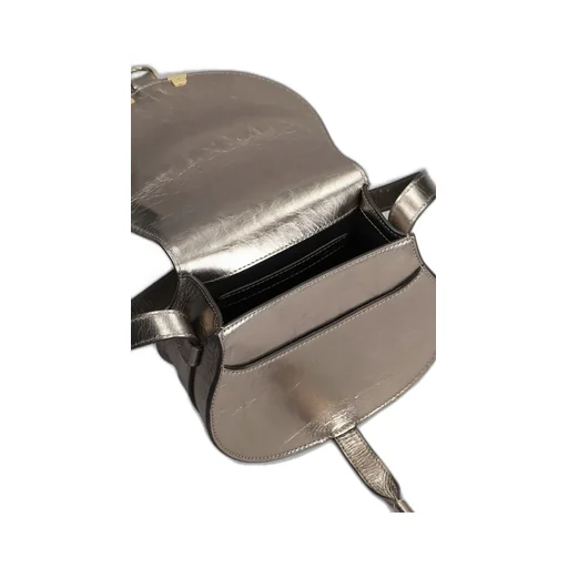 Small Marcie Metallized Saddle Bag