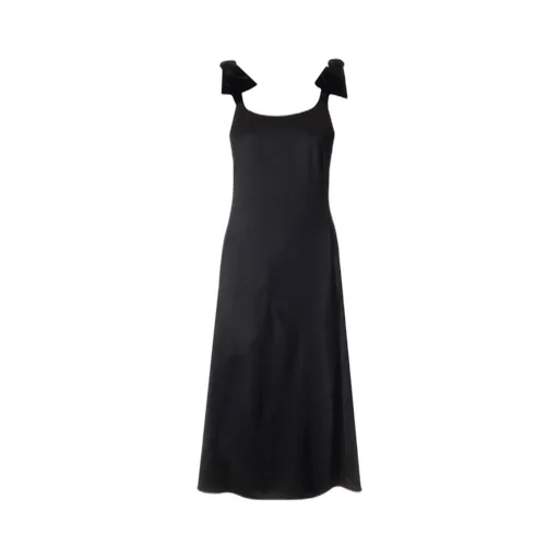 Velvet Bow Detailed Midi Dress