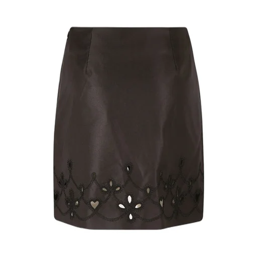 Embroidered A-Line Mini Skirt