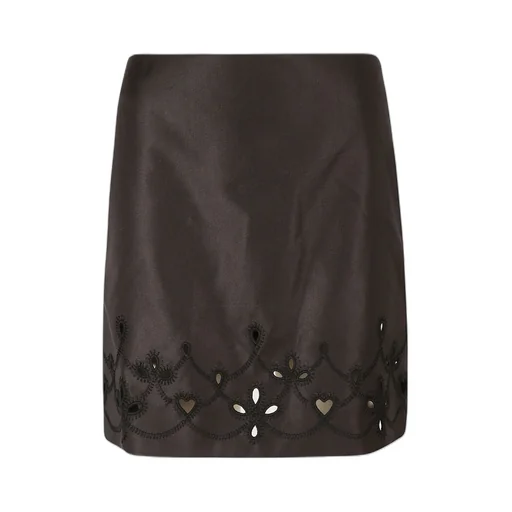 Embroidered A-Line Mini Skirt