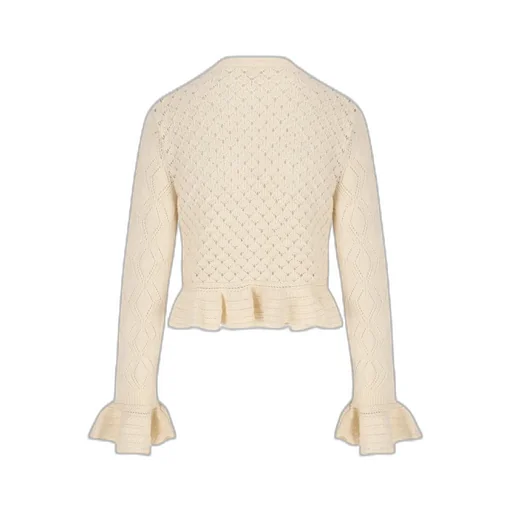 Ruffled Knit Cardigan