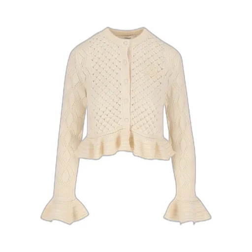 Ruffled Knit Cardigan