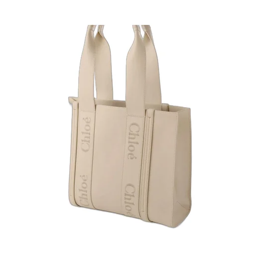 Woody Logo Embroidered Medium Tote Bag