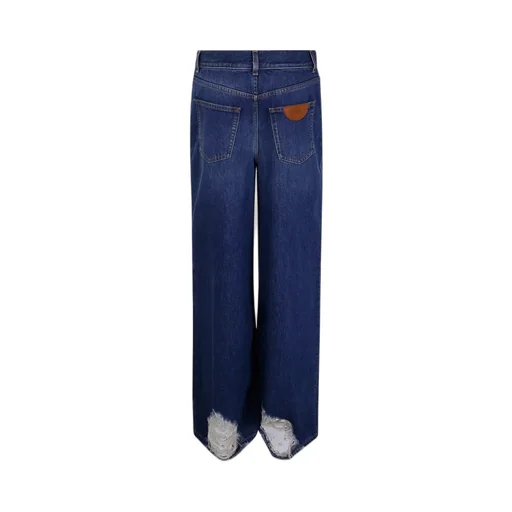 Logo Patch Distressed Jeans