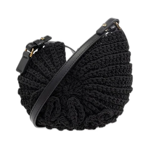 Logo Detailed Woven Crossbody Bag