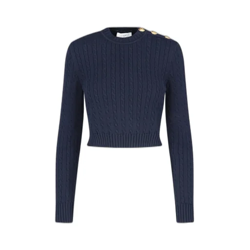 Buttoned-Detail Knitted Jumper