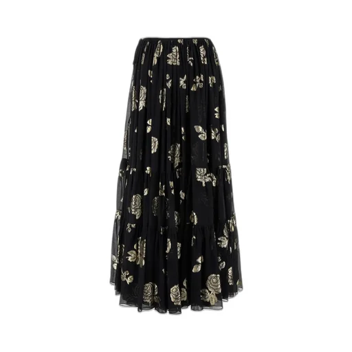 Floral Pattern Midi Skirt