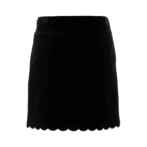 Velvet Scalloped Mini Skirt