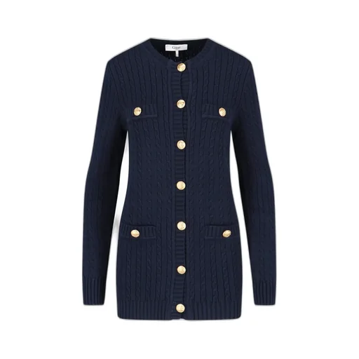 Buttoned Long Knit Cardigan