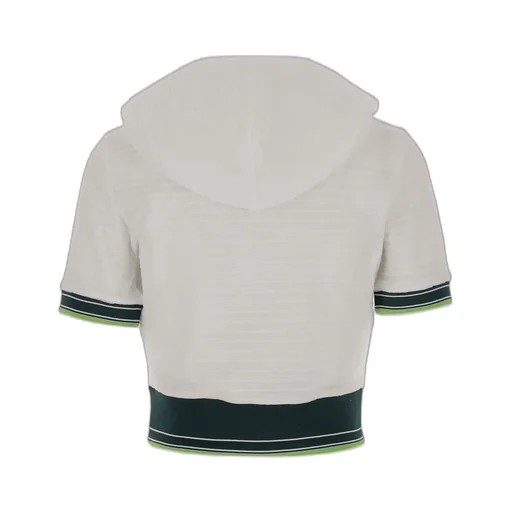 Tennis Textured Velour Cropped Hooded Top