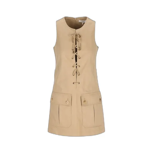 Pinafore Lace-Up Mini Dress