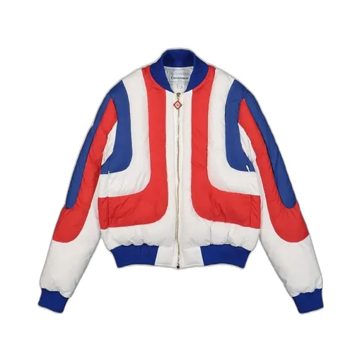 Curve Panel Puffer Bomber Jacket