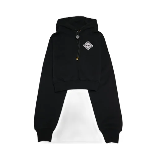Embellished Cropped Hoodie