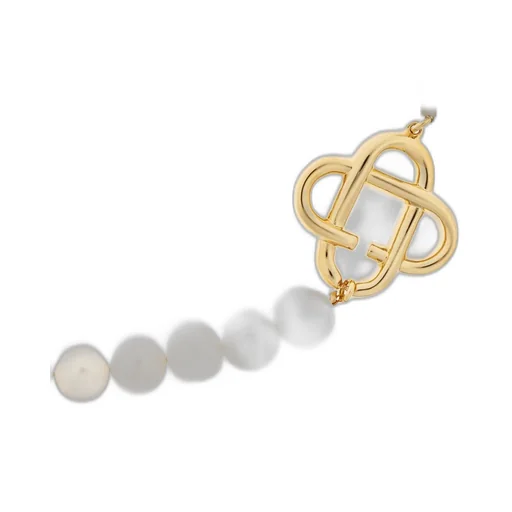 Logo Detailed Pearl Necklace