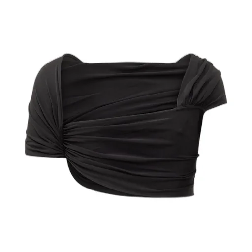 Crepe Draped Crop Top