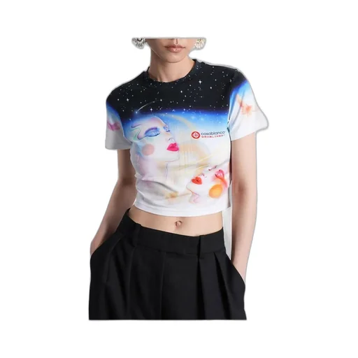Cosmic-Printed Crewneck T-Shirt