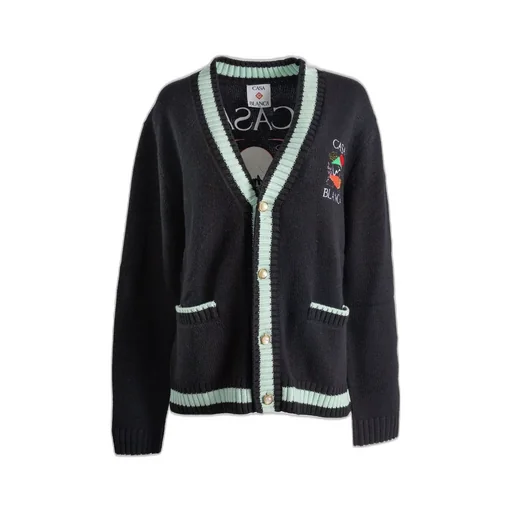 Logo Embroidered Knitted Cardigan