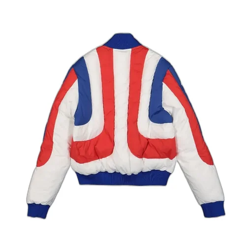 Curve Panel Puffer Bomber Jacket