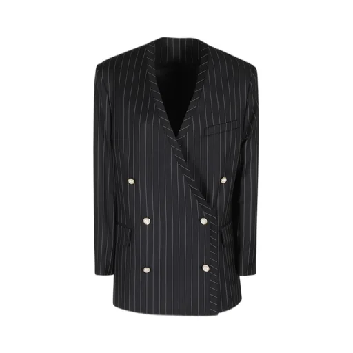 Double Breasted Striped Oversized Blazer