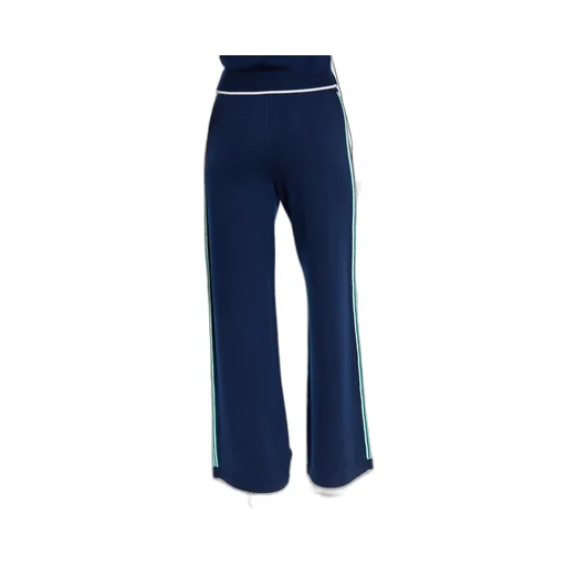Logo Embroidered Wide-Leg Knit Trousers