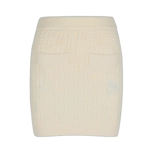 Column Stitch Knitted Mini Skirt