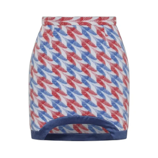 Aviation Checked Satin Trim Pencil Skirt