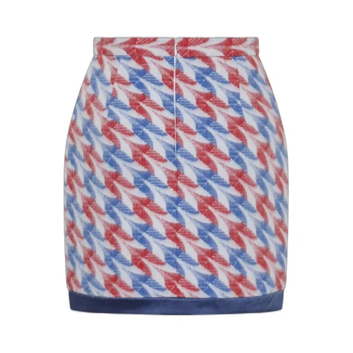 Aviation Checked Satin Trim Pencil Skirt