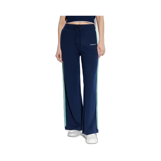 Logo Embroidered Wide-Leg Knit Trousers