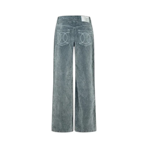 Wide Leg Logo Patch Jeans