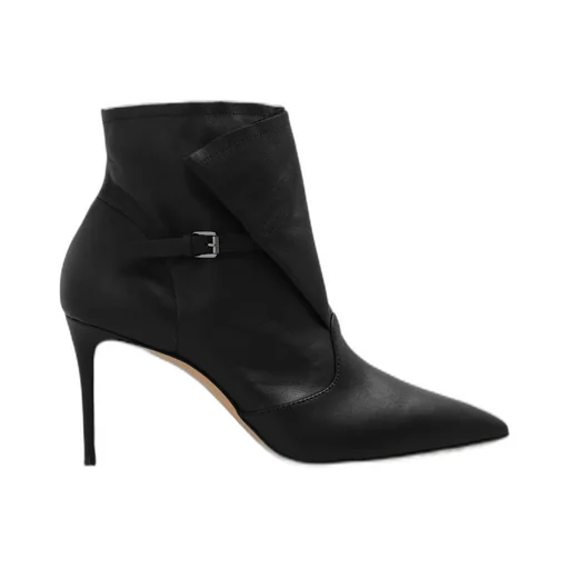 Buckled Pointed-Toe Boots