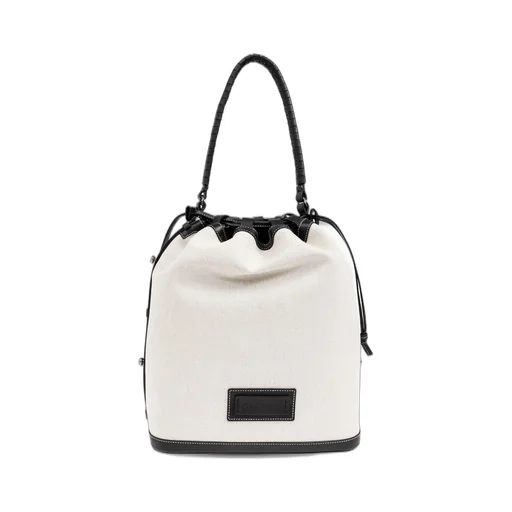 Logo Patch Drawstring Bucket Bag