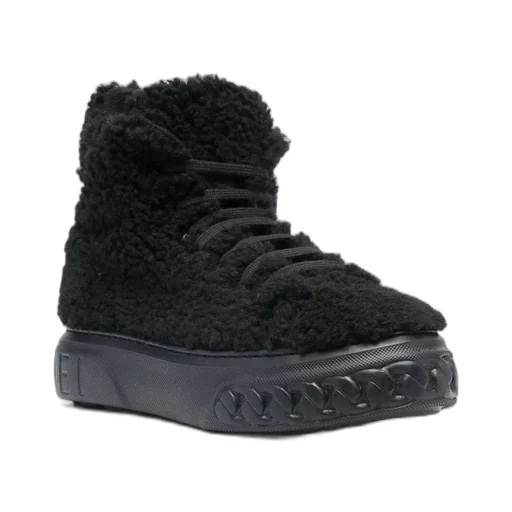 Logo Plaque Lace-Up Combat Boots