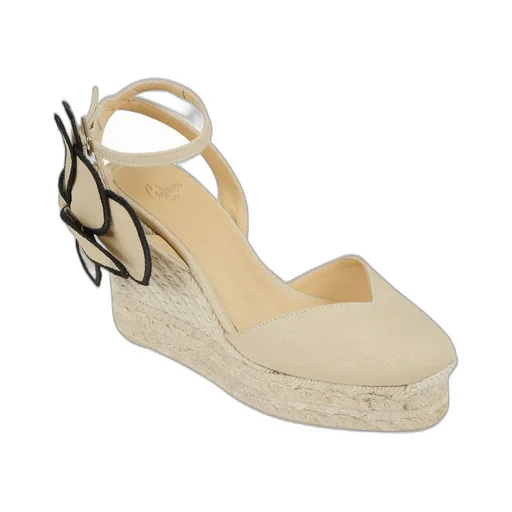 Floral Embellished Wedge Espadrilles
