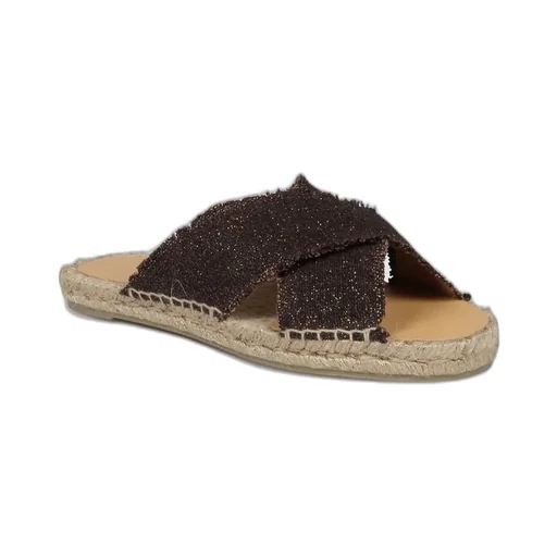 Palmera Glittered Fringed Espadrille Slides