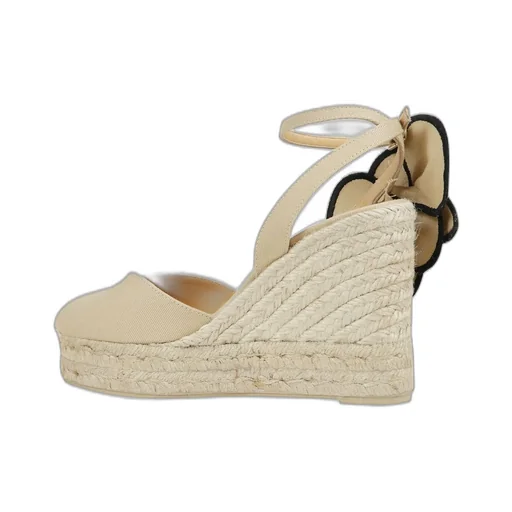 Floral Embellished Wedge Espadrilles