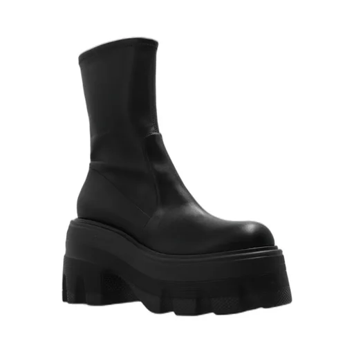 Pull-On Platform Ankle Boots