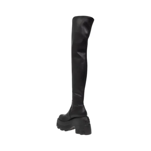 Round-Toe Thigh-High Platform Boots