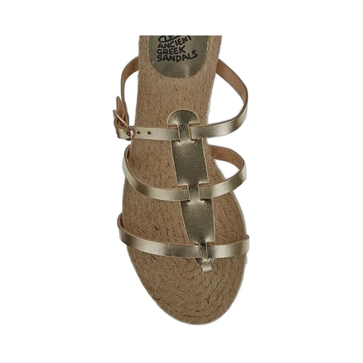 Metallic Effect Strapped Flat Slides